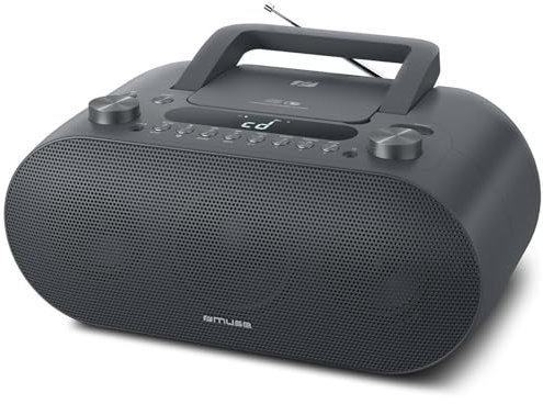 Muse M-35 BT Lecteur CD Bluetooth, Radio FM, Lecteur MP3, USB, Alimentation Secteur et Batterie, Noir