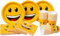 HEKU Party-Einweg-Set, 120-teilig mit Smiley Motiv I Inklusive Pappteller, Partybecher (0,25 l) & Servietten (33x33 cm) I Ideal für Partys, Grillabende & Geburtstage
