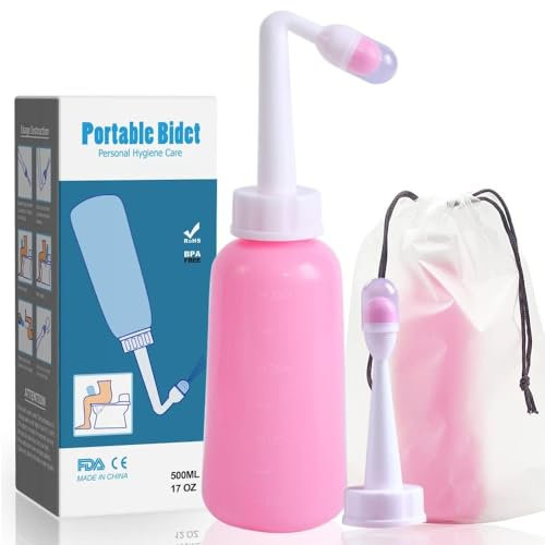 Postpartum Perineal Wash Bottle Portable Bidet -500ml,Women Peri Recovery Postpartum Care After Birth Postpartum Clean New Mum Maternity Essentials,for Travling Outdoor (Pink, 17 oz)