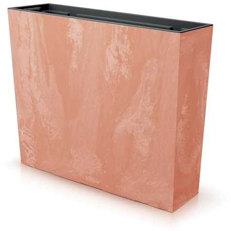 IMJ-Global Beton Effect Pot de fleurs rectangulaire Urbi Case Jardinière Bac Plastique Rectangulaire pour intérieur extérieur en terre cuite 44 litres design moderne