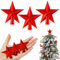 Hanaive Kleine Weihnachtsbaumspitze – Mini-Stern-Baumspitze für kleine Weihnachtsschmuck, dekorativer Baumstern für Weihnachten, Heimdekoration, Rot, 5,9 cm, 3 Stück
