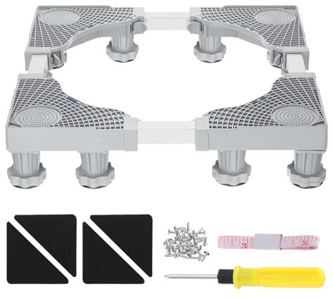 VLULBDB Mini-Kühlschrankständer, 12 Fuß Wäschekühlschrankständer Basis Bügeleisen Universal verstellbare Mobile Basis für Wasserkühler Waschmaschine Trockner, 3,5-4,3 Höhe