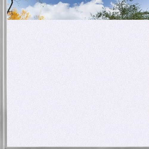Vinilo Opaco para Ventanas 120 x 160 cm Vinilos para Cristales Estático Estático Opaco, sin Pegamento, Protección Visual, para Dormitorio Oficinas, Blanco Mate