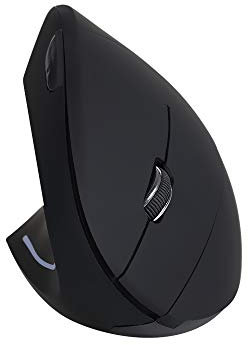 SIBOMTEX 2.4G Weless Mouse Verticale Mano Sinistra Mouse Ottico Ergonomico USB Mancino Alta Precisione Regolabile 800 1200 1600 DPI 5 Pulsanti Ricambio per Mac Laptop PC