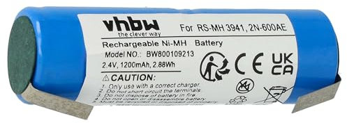vhbw batteria compatibile con Braun Oral-B Sonic Complete spazzolino elettrico (1200mAh, 2,4V, NiMH)