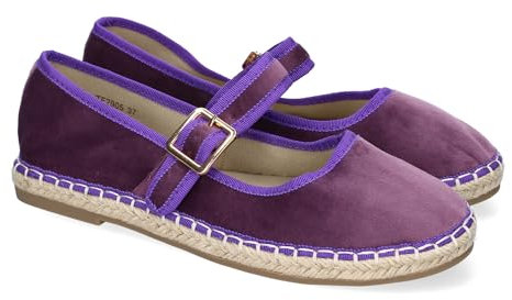 shoes&blues.es 91183 Bailarina Alpargata de Mujer con Yute, Comodas, Diseno Moderno y Cierre de Hebilla para un Ajuste Comodo, Ideales para Primavera-Verano. Lila Talla 37