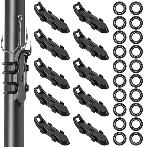 prota Ganci magnetici Keeper, 10 pezzi per canna da pesca con 2 misure di anelli in gomma, gancio magnetico per canna da pesca Lure Magnetic Hooker, supporto magnetico per esca per attrezzi da pesca