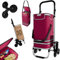 24MOVE® Einkaufstrolley Alegre klappbar mit 55L inkl. Kühlfach, Faltbarer 3in1 Trolley - Sackkarre und Tasche, bis 30kg belastbar, rot
