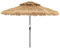 COSTWAY Ombrellone da Giardino in Paglia PP, Ombrellone Hawaiano 256 cm, con Luci LED, Manovella Manuale, Inclinazione di 35°, Ombrellone Tiki con 8 Stecche per Spiaggia Giardino