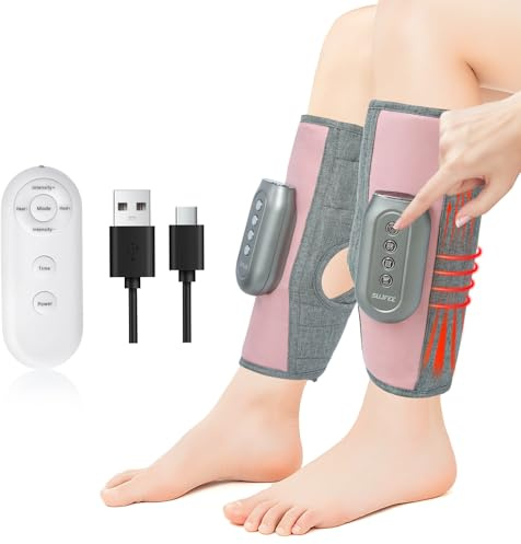 Bein Massagegerät für Durchblutung und Entspannung –3 Massagemodi und 5 Intensitäten, Einstellbare Wärme,Fußbad Massagegerät mit Type-C Wiederaufladbar(ein Paar)
