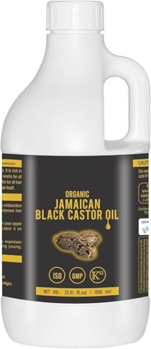 BETT Organic Jamaican Black Castor Oil for Hair, Eyelash, Eyebrow and Skin, 1 Litre