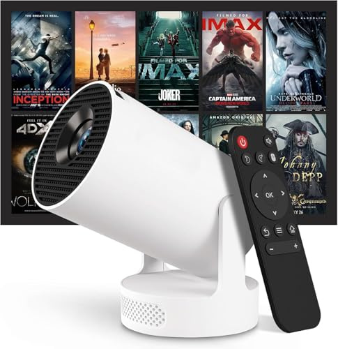 Osikem Mini Projector, 4K Support HY300 Ultra Projector with Wifi6 and Bluetooth, 5w Soundbase Speaker, Auto Vertical Keystone 210°Rotatable Portable Proyector for Home Bedroom Outdoor