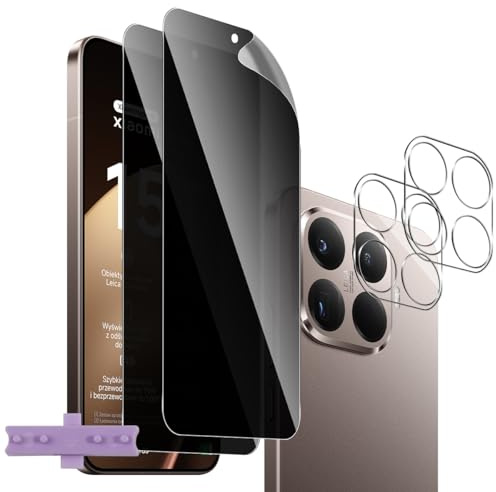 Vanrain Sichtschutz Schutzfolie für Xiaomi Mi 15T/15T Pro/17T Pro, 2+2 Stück Hydrogel Anti Spy Privacy Schutzfolie und Kameraschutz, TPU Sichtschutz Weichfilm Kratzfest