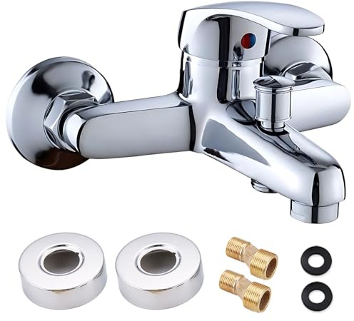 Mischbatterie Badewanne, HOVCEH Größe Einstellbar Badewannenarmatur 13.5-17.5cm, Zinklegierung Wasserhahn Badewanne für Dusche und Wanne