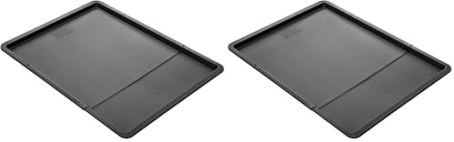 Zenker BLACK METALLIC Ausziehbares Back- und Plätzchenblech – Flexibles Stahlblech mit Premium Antihaftbeschichtung, 37-52 cm (Packung mit 2)