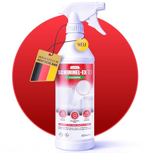 Lantevo Premium Schimmelentferner Chlorfrei – Schimmelspray für Wand, Bad & Fliesen – Anti Schimmel Spray gegen Stockflecken – Schimmel Entferner für Dusche, Keller & Wohnräume 500 ml Made in Germany