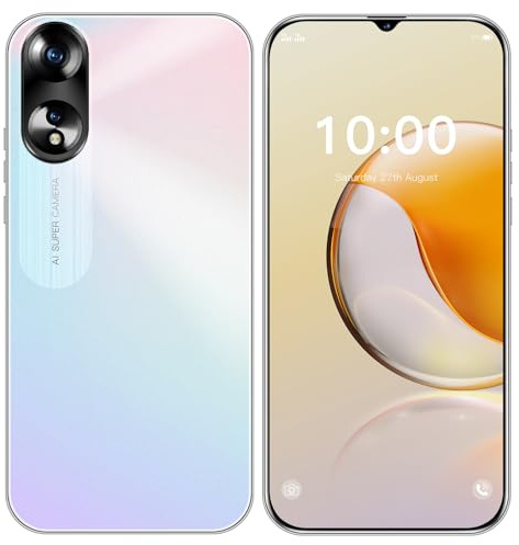 JoyHandy Telefono cellulare sbloccato 4G con schermo HD da 6,3 pollici, 32 GB ROM (256 GB di estensione), Android 10.0, Dual SIM, Face ID/WiFi/GPS/OTG 4G Smartphone (colore sfumato)