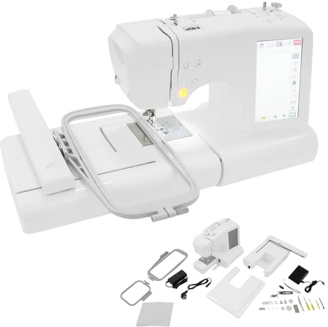 ROGONPDK 11 Sprachen Automatische Stickmaschine- und Nähmaschine mit 7-Zoll-Bildschirm, 100-240 V Computergesteuerte Stick- und Nähmaschine, Automatische Stickmaschine, für Schneidereien