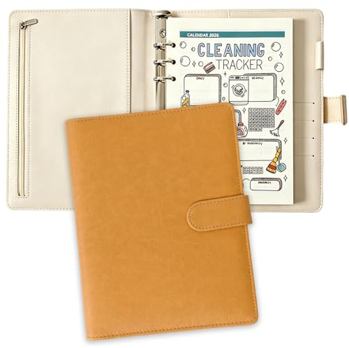 Kalender 2026-2027 Ringbuch A5, Nachfüllbarer Wochenplaner mit Tabs, Planer 2026 Terminplaner Softcover Ringbuch Organizer, Stiftschlaufe und Tasche Für Schüler Und Berufstätige