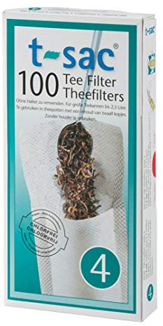 T-Sac Tea Filter Bags, Disposable Tea Infuser, Number 4-Size, 6 to 12-Cup Capacity, 100 Count by T-Sac