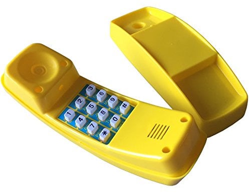 Telefon Spieltelefon Kindertelefon Telefonattrappe, gelb, 21 x 7 x 10cm, für Spielturm Spielhaus