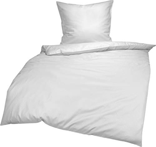 Lorena Mako-Satin Bettwäsche Venedig weiß 1 Bettbezug 200 x 220 cm + 2 Kissenbezüge 80 x 80 cm
