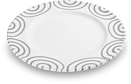 Gmundner Keramik graugeflammt Dessertteller Gourmet, 22 cm Durchmesser, 0106TDGO22
