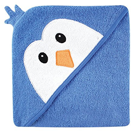Luvable Friends Animal Face Hooded Towel, Blue Penguin by BabyVision