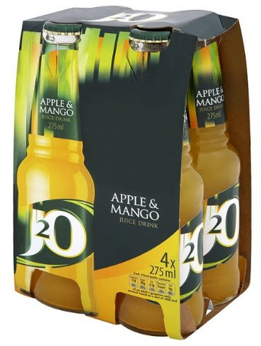 Britvic J2O Apple & Mango Fruit Juice Drink (24 x 275ml Glass Bottles)