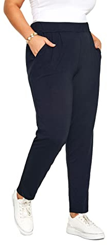 Yours Curve Double Pleat Jersey Harem Stretch Sweatpant Casual Comfort Joggers with Pockets - Women's - Plus Size Black