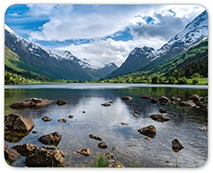 Destination Vinyl Ltd Beautiful Norway Landscape Mouse Mat Pad - Mountain Lake Fun Computer #8914