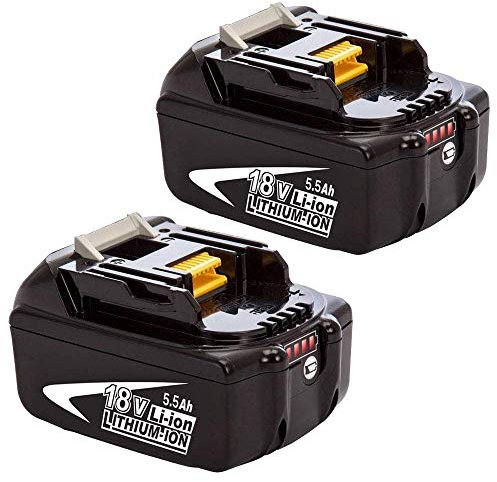 2X BL1860B pour Makita 18V Batterie de Remplacement pour Makita Batterie BL1860 BL1850B BL1850 BL1840 BL1845 BL1835 BL1830 BL1815 LXT-400 avec indicateur