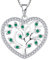 YL Arbre de vie collier en argent 925 zircon cubique vert arbre généalogique collier pendentif pour les femmes