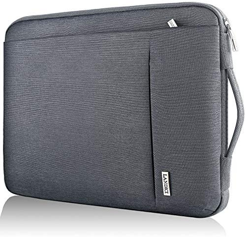 LANDICI Laptop Sleeve Case 11 11.6 12 Inch with Handle, 360°Protective Waterproof Tablet Cover Bag for IPad Pro 12.9, Microsoft Surface Pro 7 8 9 11, Samsung Chromebook, Grey