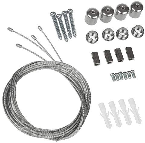 Maclean MCE541 Seil-Montage-Set für LED Panel Seilaufhängung Einbauset Deckenbefestigung 1m