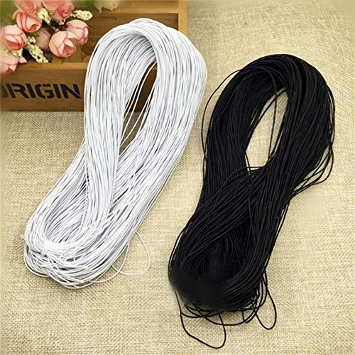 100m Cordon Elastique, Fils Elastique pour Bracelet Perle, Cordon d'Artisanat Extensible pour Bricolage Couture Travaux Manuels Fabrication de Bijoux, 0.8mm (Blanc)