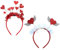 KESYOO Herz Haarreif Herz Bopper Stirnband Mottoparty Valentinstag Hair hoop Hair Accessoires Kopf Boppers Pailletten Haarreif Herz für Kinder Erwachsene