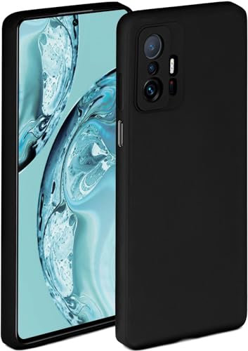 ONEFLOW Soft Case für Xiaomi 11T / 11T Pro Hülle aus Silikon mit Kameraschutz, Silikonhülle mit erhöhtem Schutz fürs Display, Backcover Schutzhülle, weiche Handyhülle, Schwarz