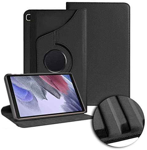 Funda para Samsung Galaxy Tab A7 Lite 8.7 pulgadas SM-T225/T220/T227, 360 grados giratorio delgado PU cuero Folio Stand Funda (negro)