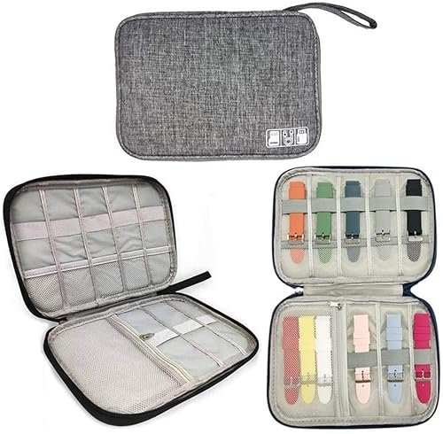 segoo - Bolsa de almacenamiento para correas de reloj, organizador con capacidad para 10 correas de reloj, impermeable, portátil, correa de viaje, bolsa de almacenamiento para la mayoría de tamaños de