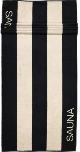 Cawö Saunatücher Natural Blockstreifen 6221 Natur-schwarz - 39