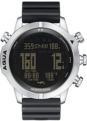 HUIKDY Dive Computer Watch 100M Waterproof Professional Scuba Diving Watch Electronic Digital Sport Wristwatch Deep Diver Watches Compass Stopwatch Barometer Thermometer Altimeter (Black)