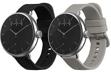 kwmobile 2X Sportarmband kompatibel mit Withings ScanWatch 38mm / Steel HR 36mm / Move ECG Armband - Fitnesstracker Band Set aus TPU Silikon