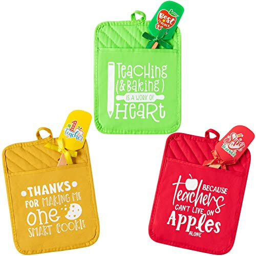 Pot Holders Silicone Spatula Set (Yellow Green Red)