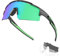 KAPVOE Polarisierte Fahrradbrille für Herren Damen mit 3 Wechselgläsern, TR90 Rahmen – Sportsonnenbrille für Radfahren, MTB, Rennrad – Inklusive Sonnenbrille, Sportbrille, UV-Schutz 04 Grün Schwarz