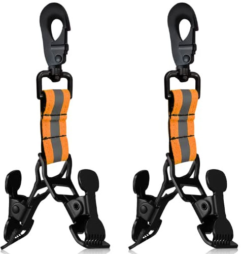 ZOESURE 2 Stück Feuerwehr Handschuhhalter mit Metall-Karabiner, Doppelter Clip Glove Clips with Hiking Buckle, Handschuh Clip zum Aufhängen von Handschuhen, Helmets, Towels