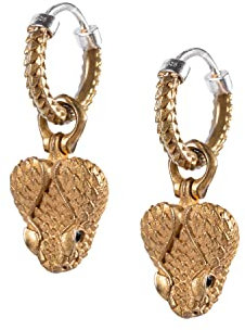 COPPERTIST.WU Klapperschlange Ohrringe Huggie Hoop Messing Ohrringe Schmuck Geschenk für Frauen Mädchen, 925 Sterling Silber Ohrringe Pins