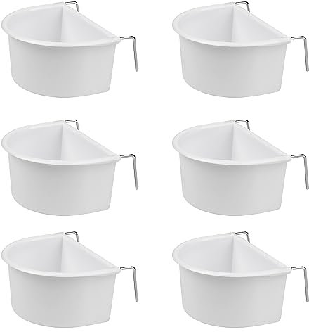 AOVNA D-shaped Plastic Bird Food Bowl with Hook - Parrot Cage Feeder (6)