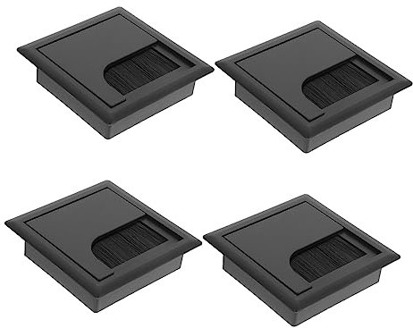 FELTECHELECTR Threading Box 4 Pack Square Hole Covers Wire Hole Cover Cable Grommet Cable Organizer Wire Storage