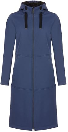 ELKLINE Damen Softshellmantel Soft Ice | langer Übergangsmantel warm und wasserabweisend |wadenlang atmungsaktiv | 2013056, Größe:38, Farbe:darkblue